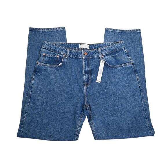 asos Design Women's 12 Wide Leg Distressed Dad Jean NEW - Picture 4 of 11